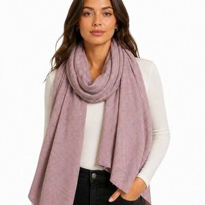 H&M Infinity Scarf‎ Sheer Lightweight Abstract Print Casual 45x36" Pink Purple